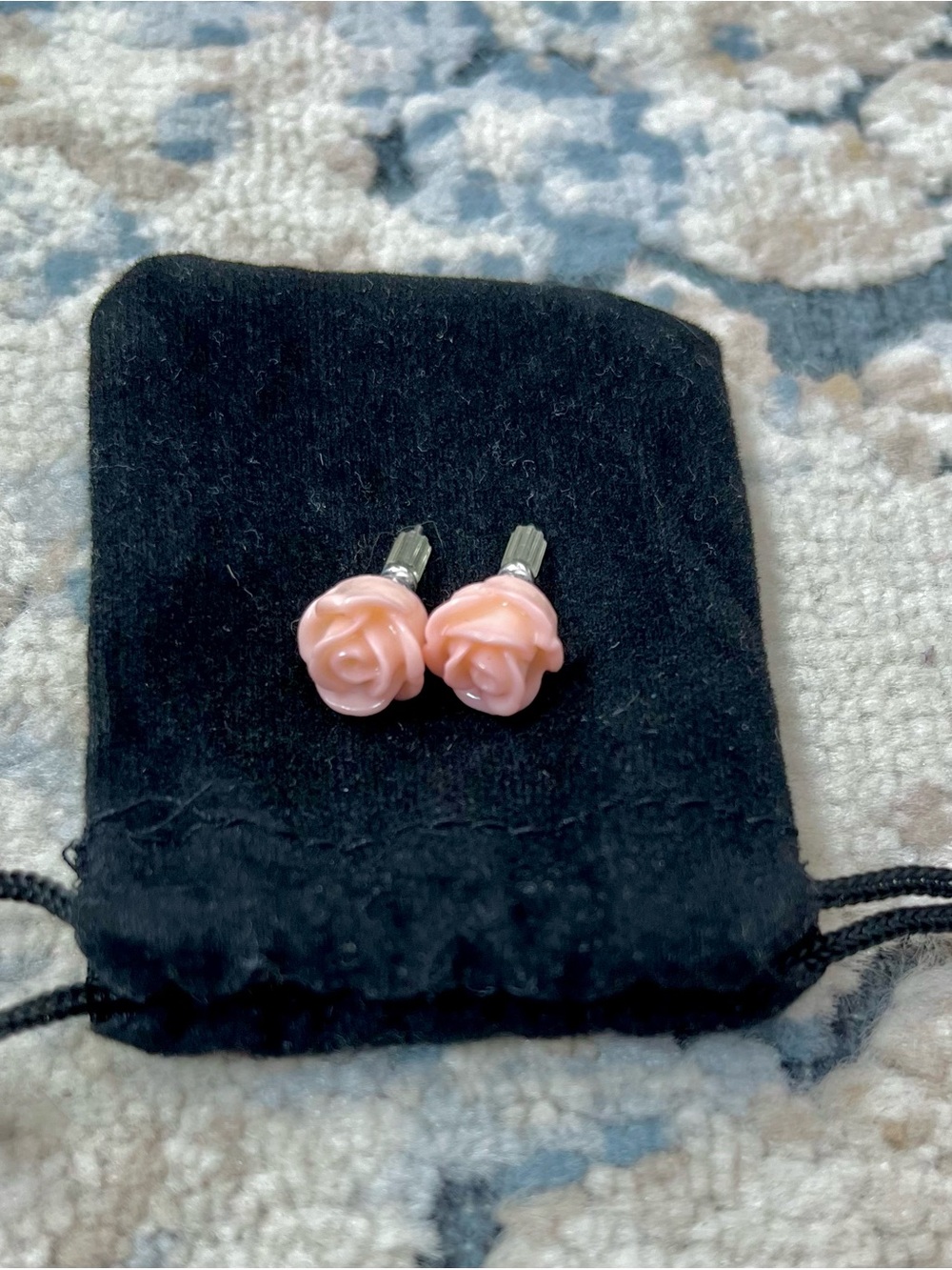 Pink Rose Stud Earrings - Floral Rosebuds